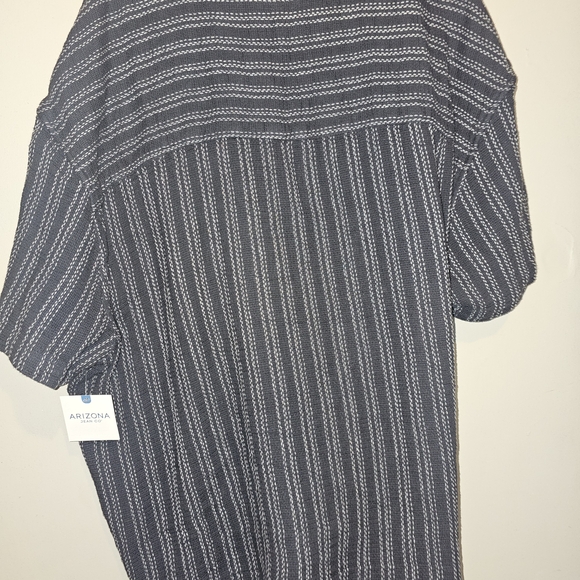 Arizona Jean Company Black and White Striped Casual Shirt - Picture 12 of 12